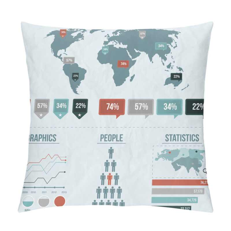 Personality  Elements Of Infographics, Vector Illustration Pillow Covers