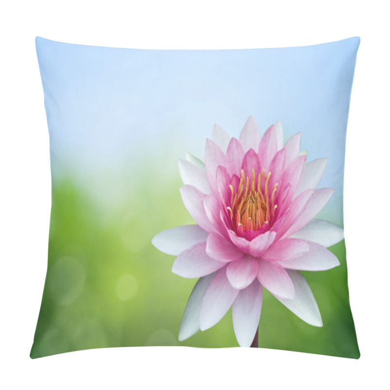 Personality  Red Lotus On Spring Background Pillow Covers