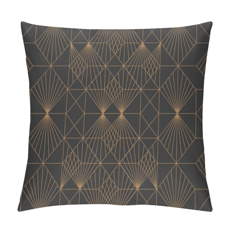 Personality  Luxury Geometric Seamless Pattern With Striped Rhombuses. Elegant Stylish Thin Linear Texture. EPS 10 Pillow Covers