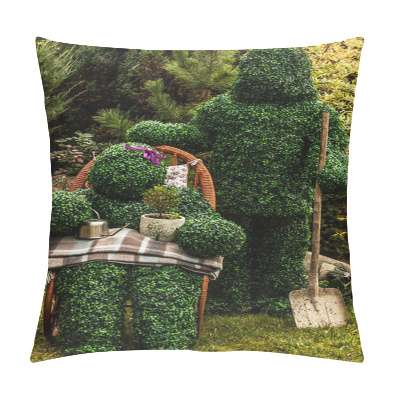 Personality  Family Of Live Bushes. Outdoor Fairy Tale Style Photo. Pillow Covers