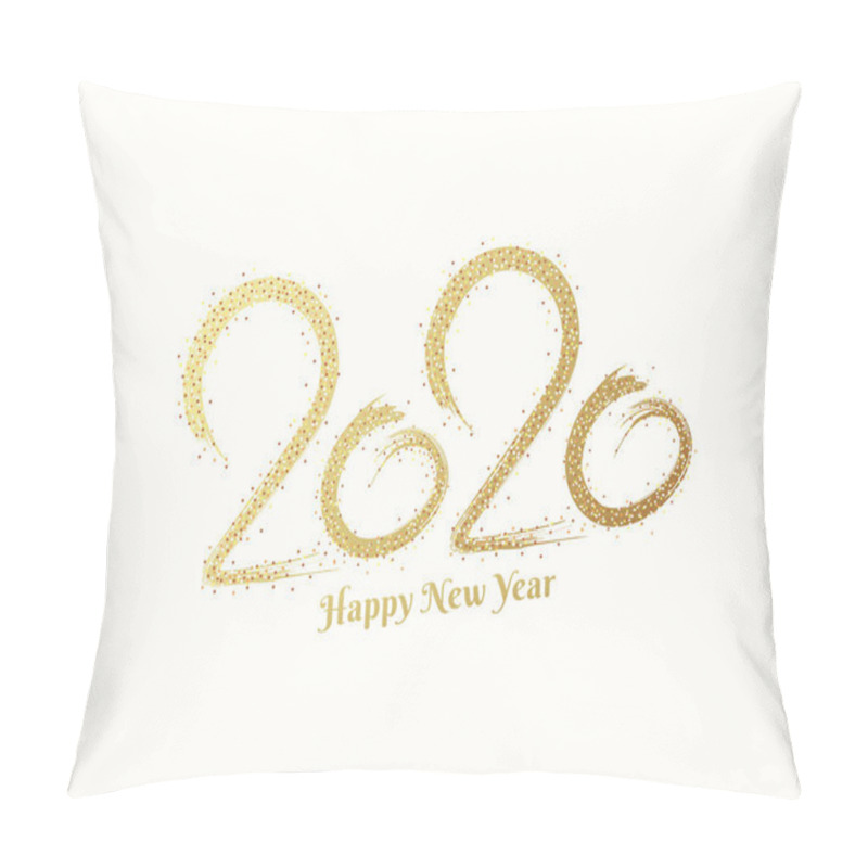 Personality  2020 Text In Glitter Brush Stroke Effect On White Background For Pillow Covers