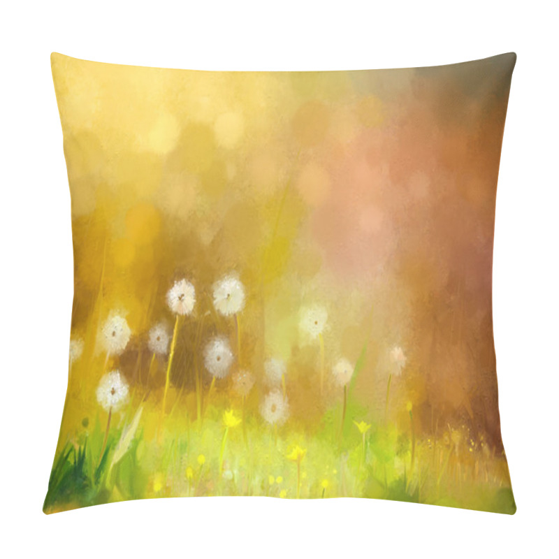 Personality  Oil Painting Nature Grass - Dandelions Flowers Pillow Covers