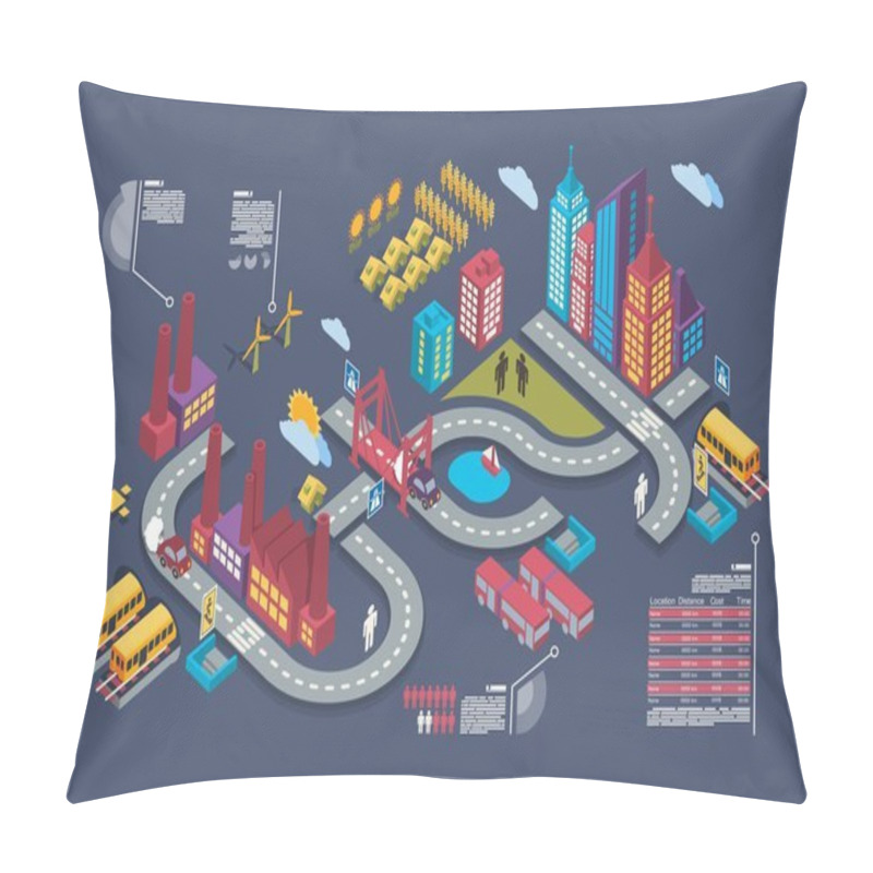 Personality  City Info Graphic Pillow Covers