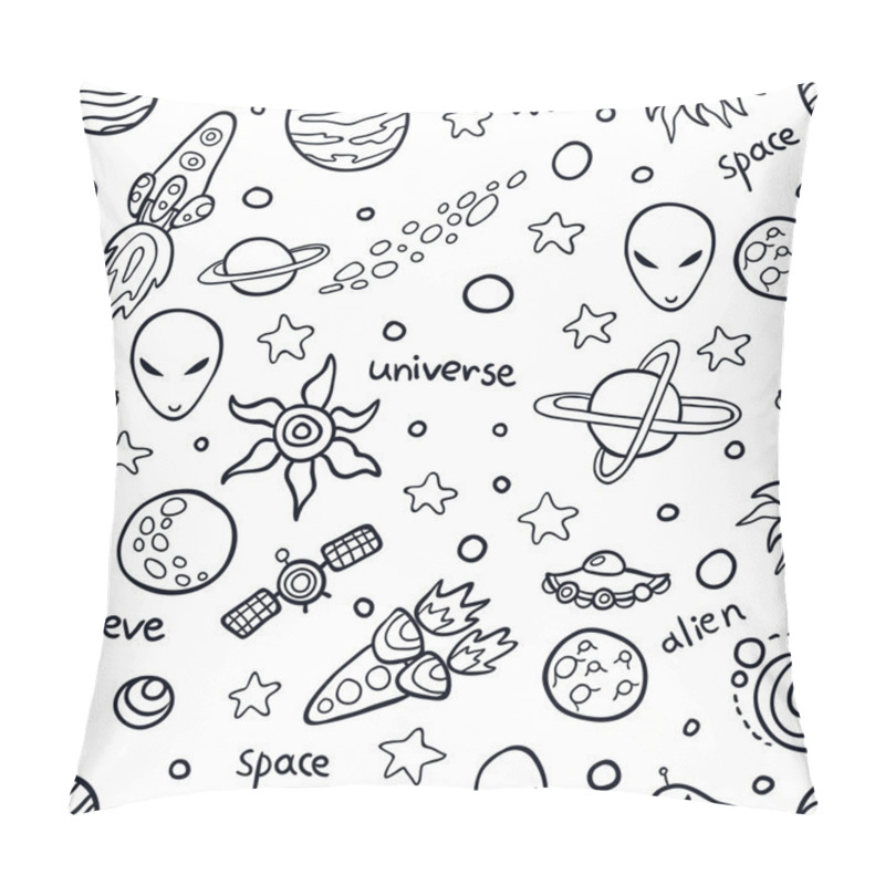 Personality  Cute Space Seamless Pattern Pillow Covers