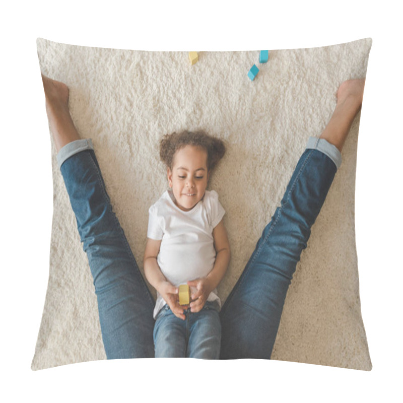 Personality  Kid Girl Playing With Mother On Carpet Pillow Covers