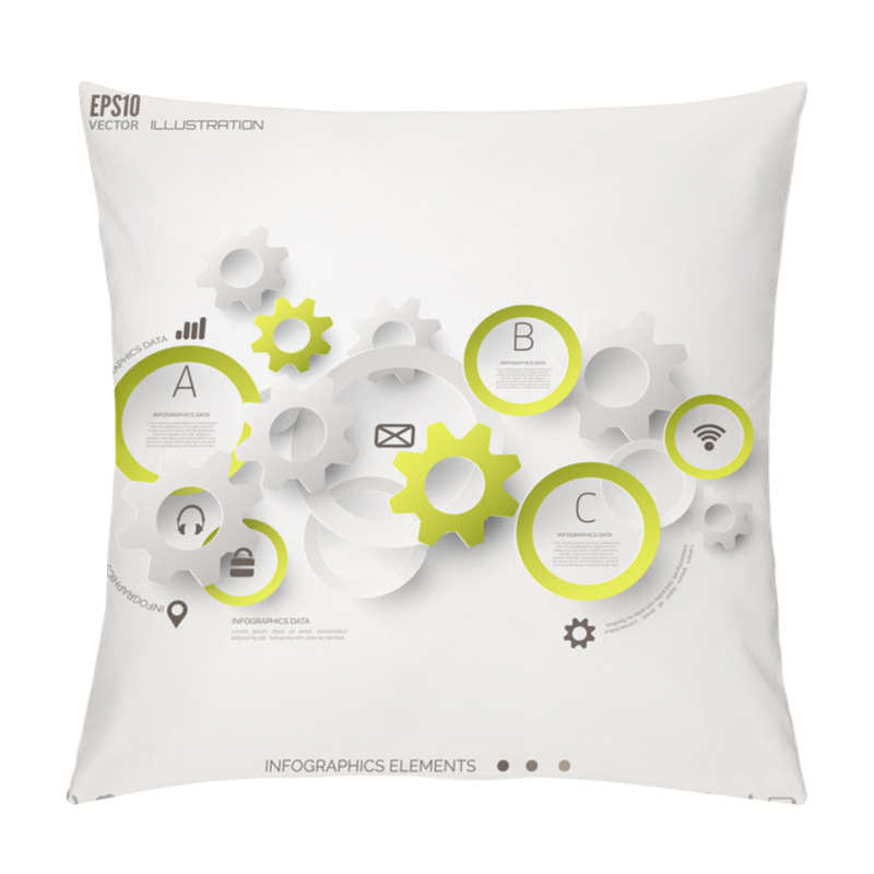 Personality  Cloud Computing Background With Web Icons. Social Network. Mobile App. Infographic Elements. Pillow Covers