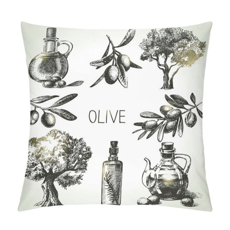 Personality  Hand Drawn Olive Set Pillow Covers