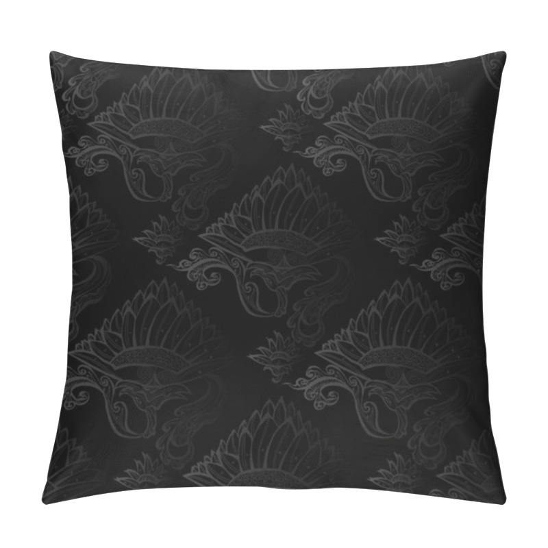 Personality  Gothic Seamless Pattern On A Black Background Pillow Covers