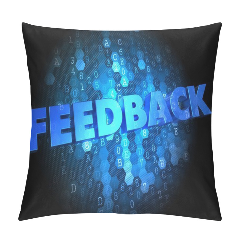 Personality  Feedback On Dark Digital Background. Pillow Covers