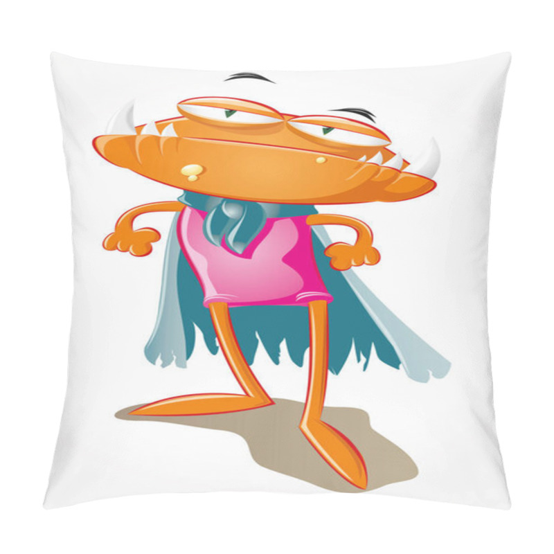 Personality  Arrogant Orange Monster. Vector File. Pillow Covers