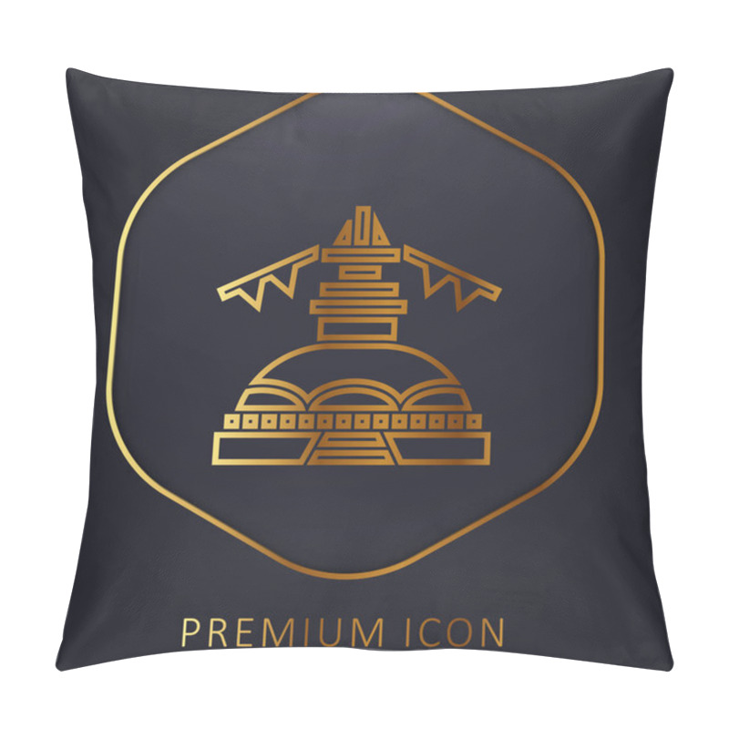 Personality  Boudhanath Golden Line Premium Logo Or Icon Pillow Covers