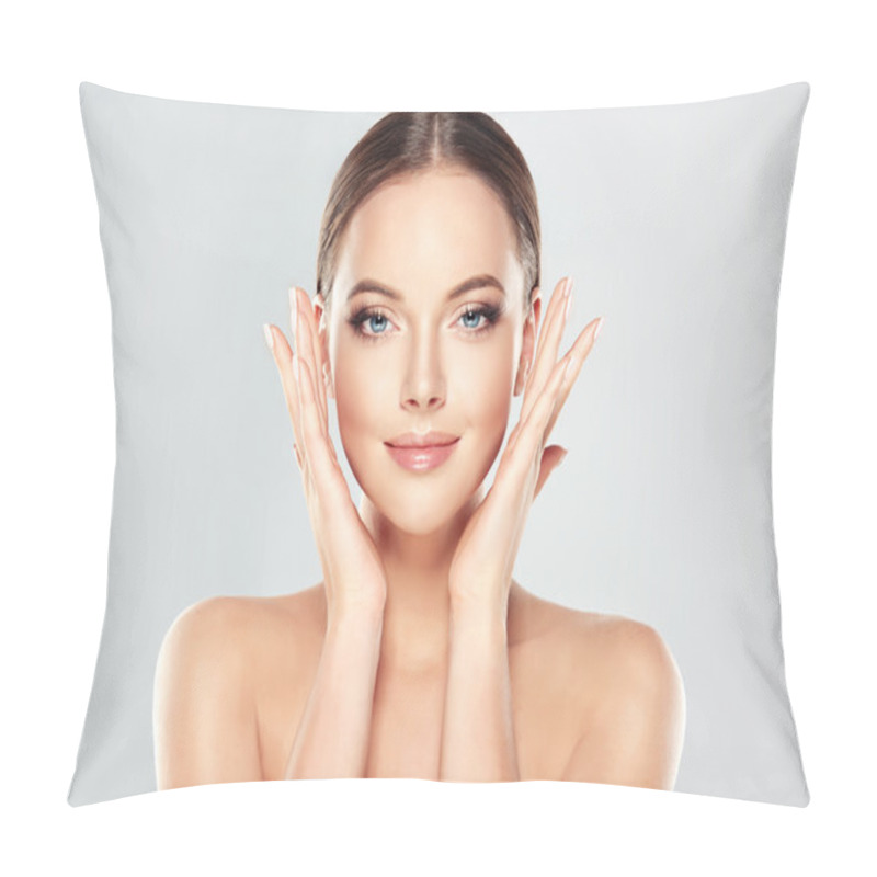 Personality  Woman With Clean Fresh Skin Pillow Covers