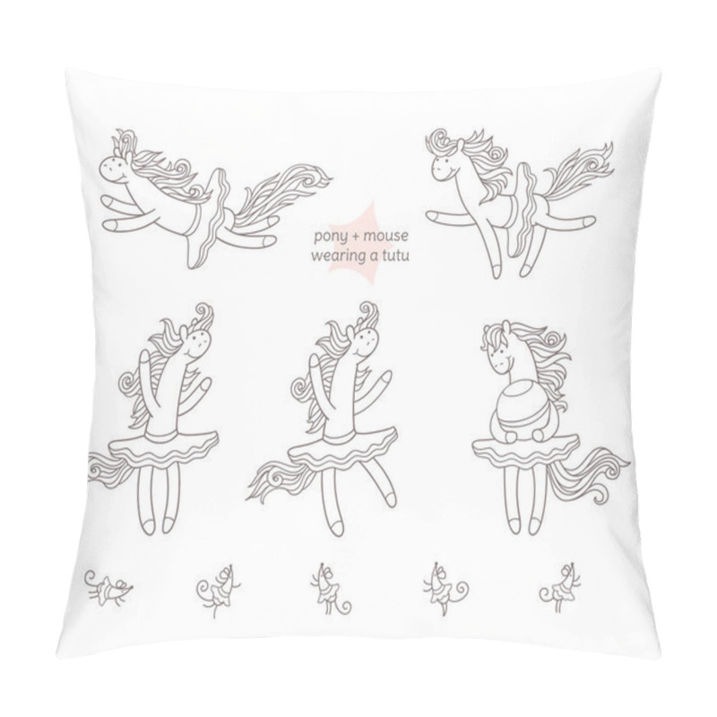 Personality   Elements With Cute Ponies  And Mice. Pillow Covers