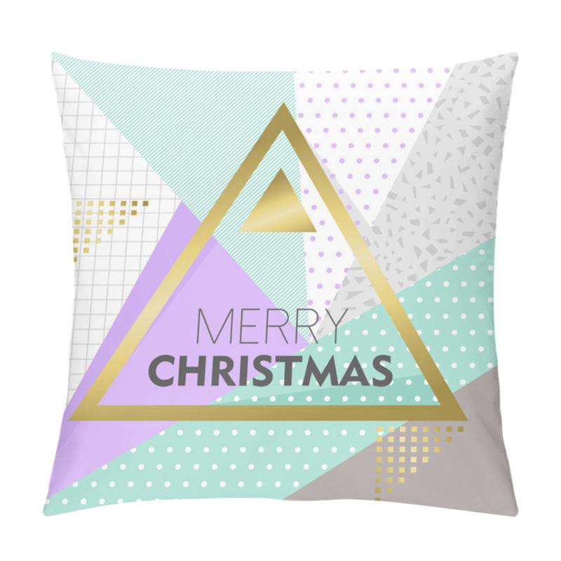 Personality  Gold Merry Christmas Design On Retro Background Pillow Covers