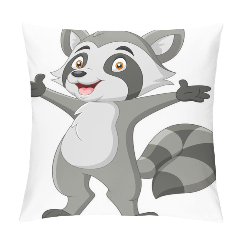 Personality  Cartoon Funny Raccoon Waving Hand Pillow Covers