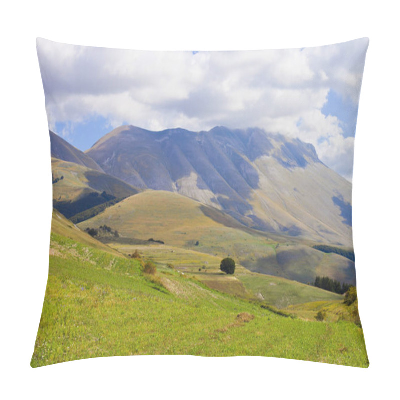 Personality  Fields In Castelluccio Di Norcia, Umbria, Italy. Pillow Covers