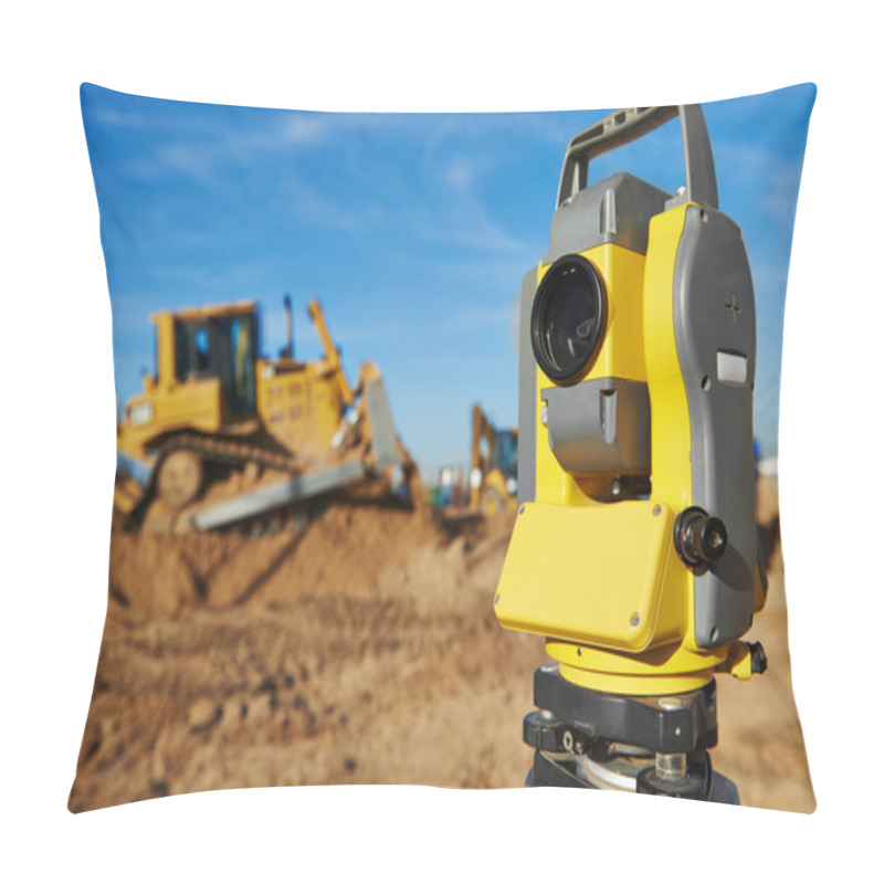 Personality  Surveyor Equipment At Construction Site Pillow Covers