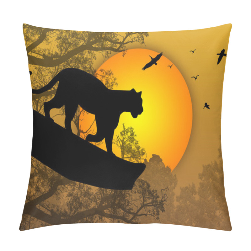 Personality  Panther On A Tree Pillow Covers