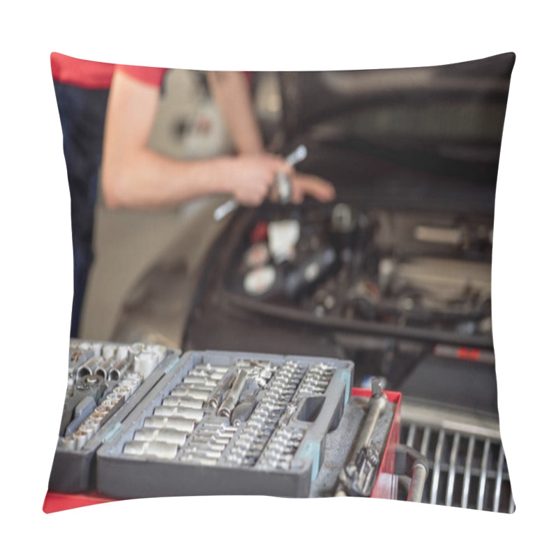 Personality  Case With Parts And Auto Mechanic Near Car Hood Pillow Covers