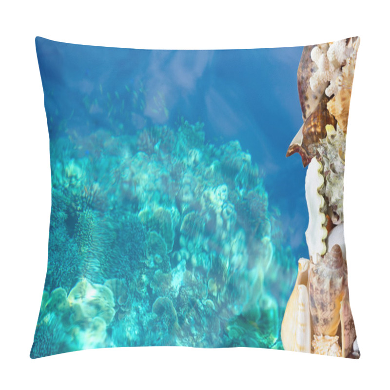 Personality  Tropical Shells And Blue Reef Pillow Covers