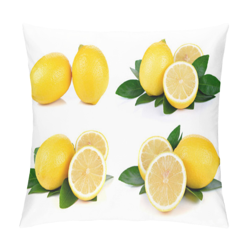 Personality  Fresh Lemon Isolated On White Pillow Covers