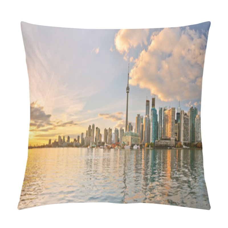 Personality  Panorama Of Toronto Skyline At Sunset In Ontario, Canada. Pillow Covers