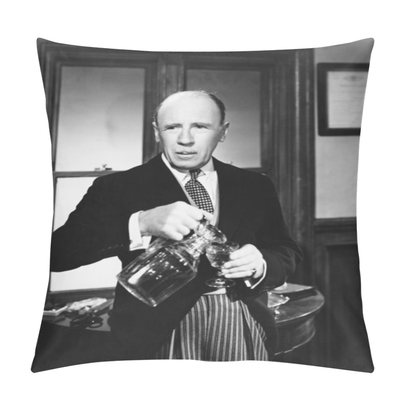 Personality  Man In A Morning Suit Pouring Water Into A Glass Pillow Covers