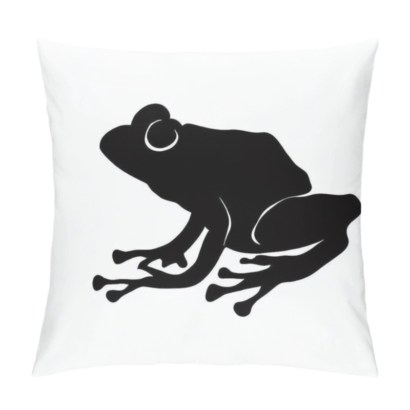 Personality  Vector Silhouette Of Frog, Cute Frog Graphic For Amphibian And Nature Themes Pillow Covers