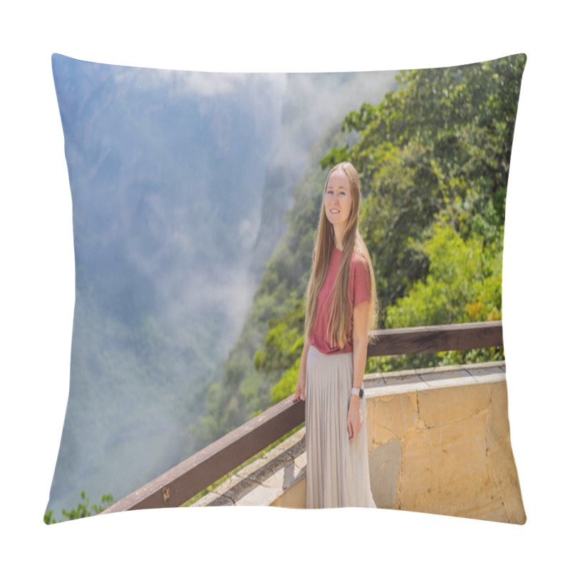 Personality  Female Tourist Exploring Sumidero Canyon National Park, Mexico. Adventure, Natural Exploration, And Travel Experience Concept. Pillow Covers