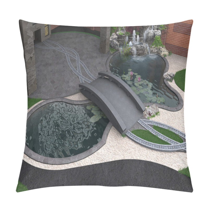 Personality  Water Garden Aerial View, 3d Rendering Pillow Covers