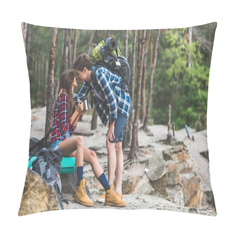 Personality  Active Couple Kissing On Trip Pillow Covers