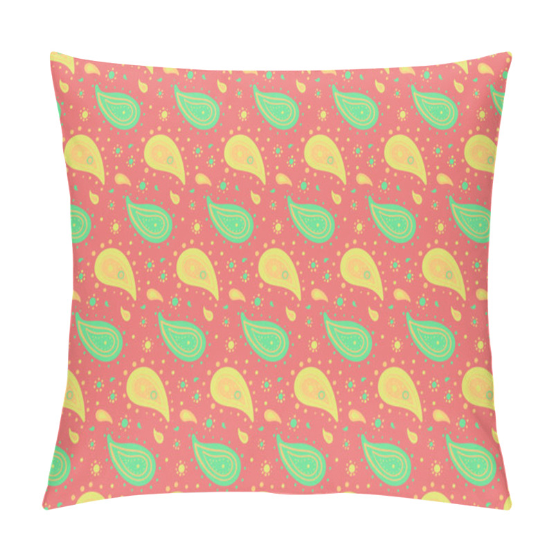 Personality  Vibrant Paisley Pattern In Pastel Hues. Perfect For Textile Design, Wallpaper, Or Website Backgrounds.  Repeatable Design With Playful, Summery Feel. Pillow Covers