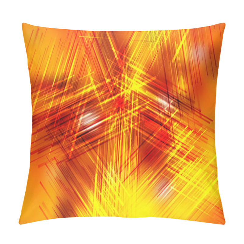 Personality  Red And Yellow Overlapping Lines Stripes Background Pillow Covers