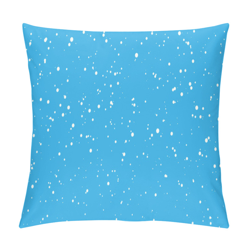 Personality  Christmas Snow. Falling Snowflakes On Blue Background. Snowfall. Vector Illustration Pillow Covers