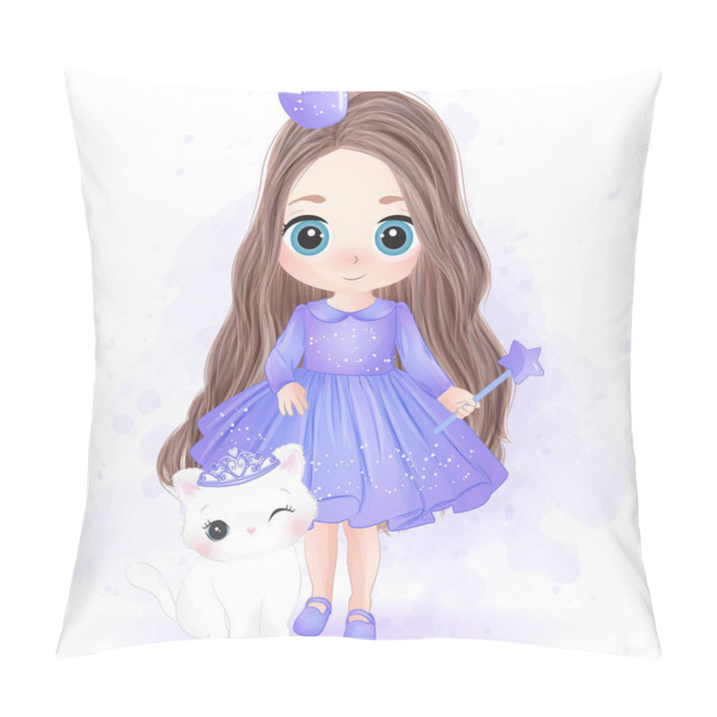 Personality  Cute Little Princess With Kitty Pillow Covers