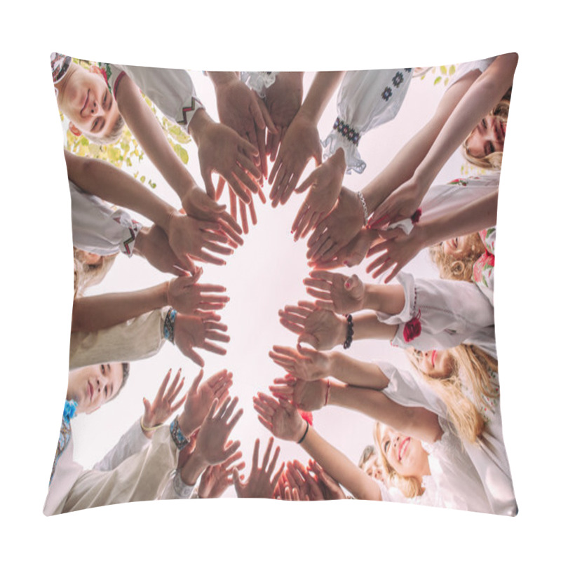 Personality  Hands Forming A Circle Pillow Covers