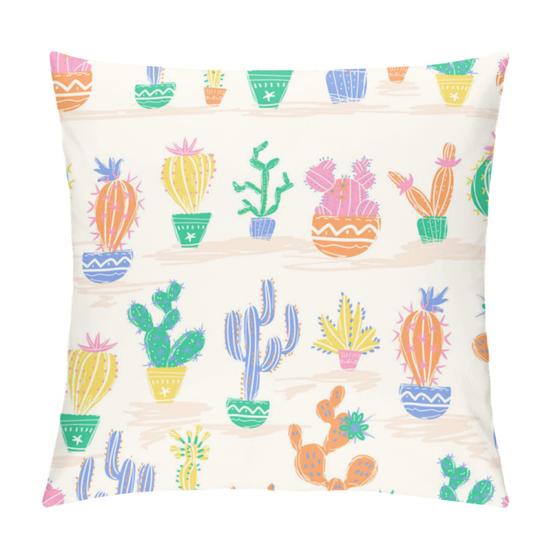 Personality  Hand Drawn Cactuses. Bright Exotic Succulents In Scandinavian Style. Pillow Covers