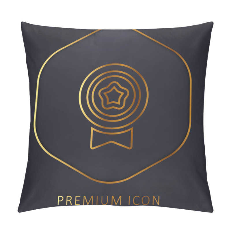 Personality  Badge Golden Line Premium Logo Or Icon Pillow Covers