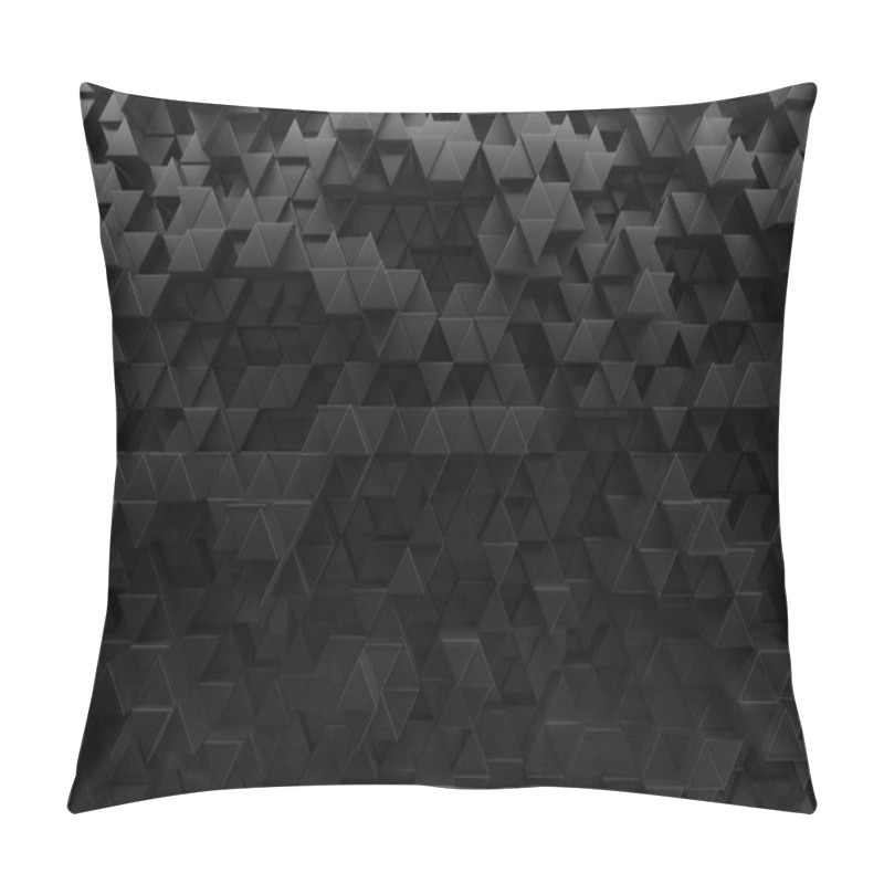 Personality  Abstract Dark Geometric Triangles Texture For Modern Design. 3d Render. Pillow Covers