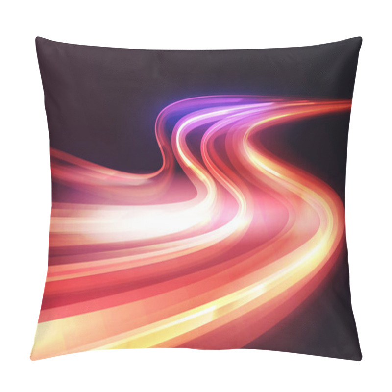 Personality  Light Speed Motion Trail, Blur Streak Effect, Long Exposure Fast Car Transport Lights Pillow Covers