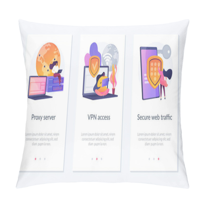 Personality  Secure Internet Access App Interface Template. Pillow Covers