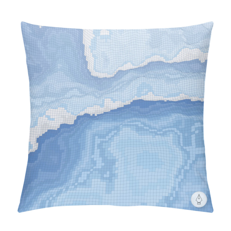 Personality  Abstract Landscape Background. Mosaic Vector Illustration. Pillow Covers