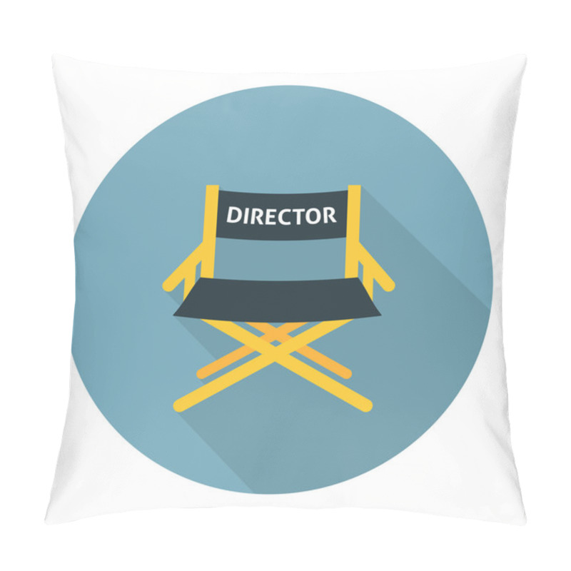 Personality  Directors Chair Flat Icon Pillow Covers