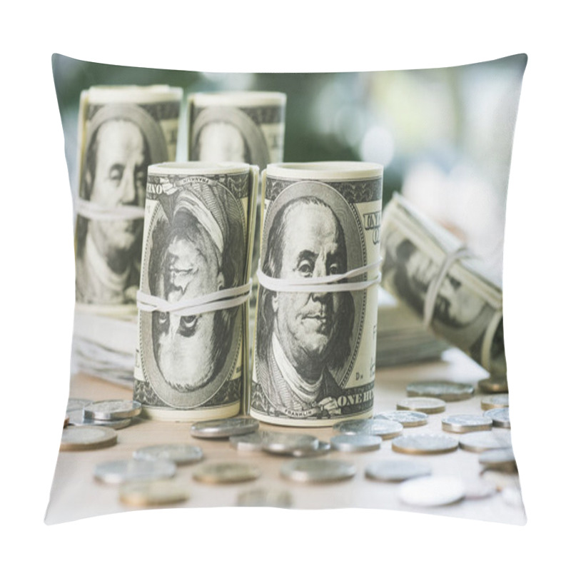 Personality  Dollar Banknotes And Coins Pillow Covers