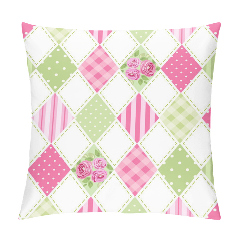 Personality  Pattern In Rhombus Shapes With Flowers Pillow Covers