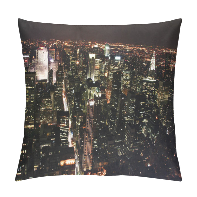 Personality  This Is A Partial View Of A City's Buildings And Structures Against The Sky Of New York Pillow Covers