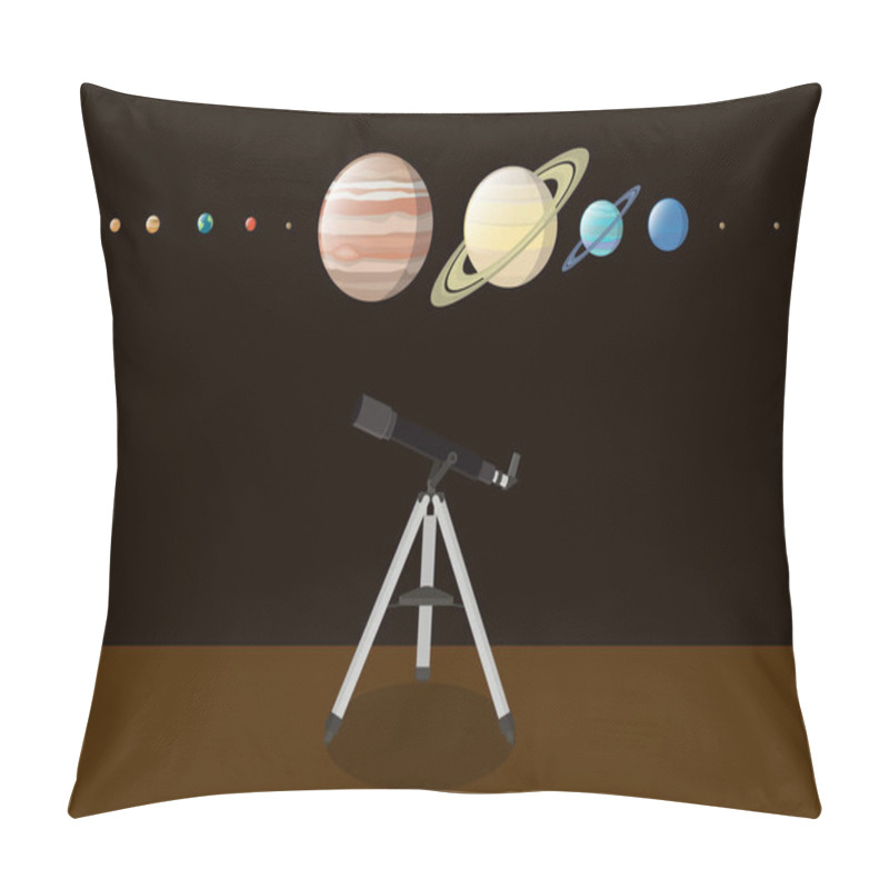 Personality  Explore Planet With Various Kind Of Planet And Telescope Pillow Covers