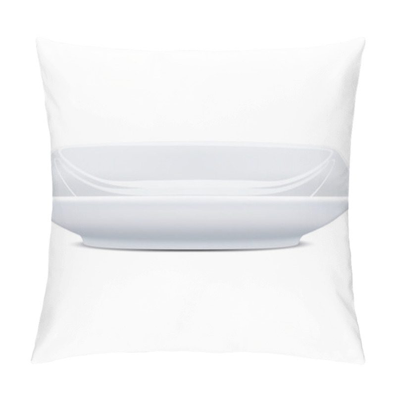 Personality  White Empty Plate. Vector Illustration Pillow Covers