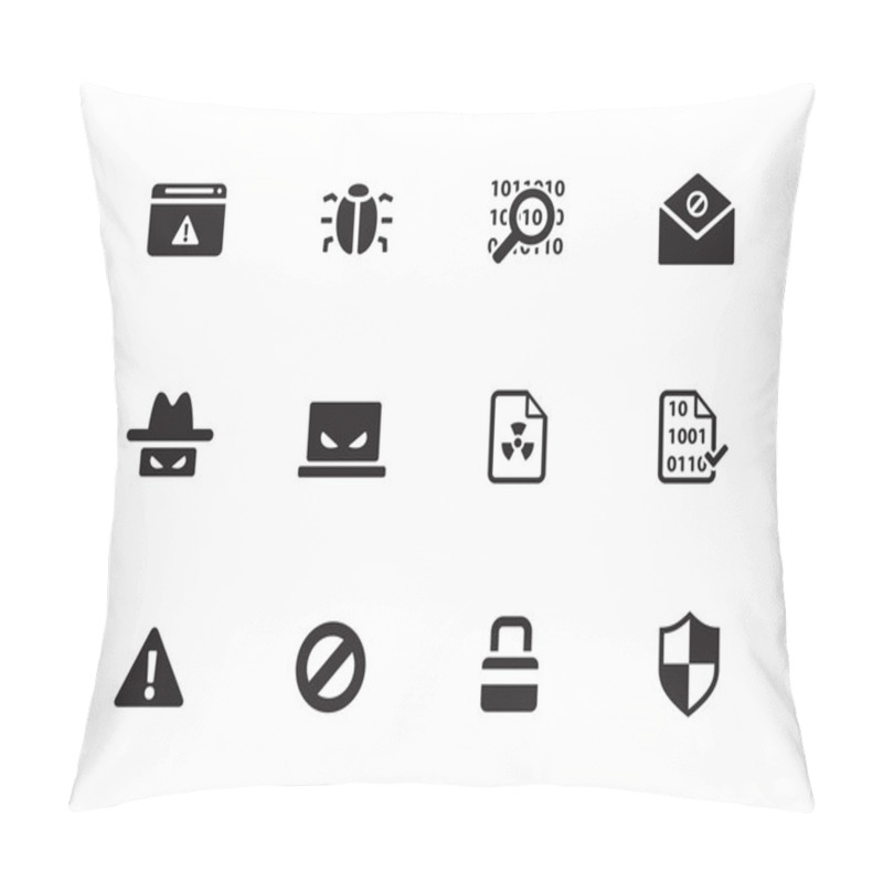 Personality  Security Icons On White Background. Pillow Covers