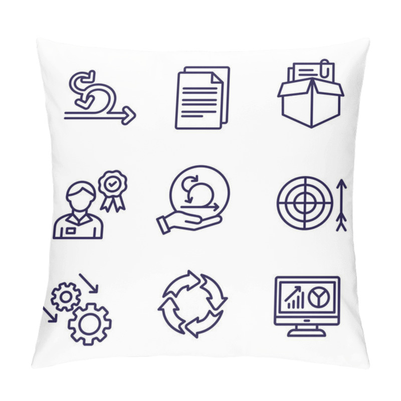 Personality  Agile Scrum Process, Development With Icon Set Pillow Covers